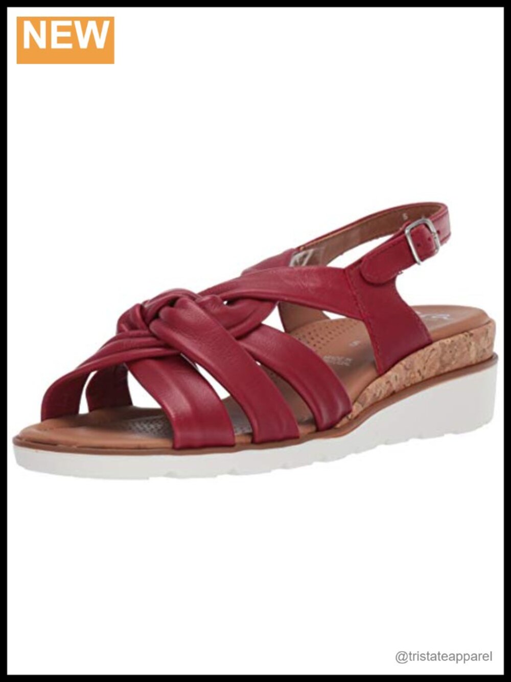Women's Leather Wedge Sandals Padded Insole Adjustable Slingback
